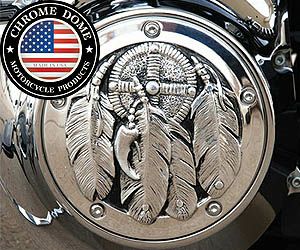 ハーレー、ダイナ  ダービーカバー、タイマーカバー クロームドーム(Chrome Dome)