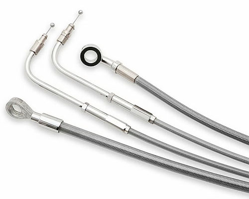 ハーレー、ソフテイルTC  BURLYエイプ用ケーブル（ステンメッシュ）