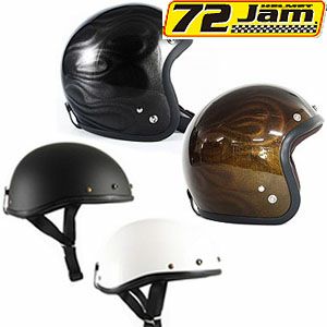 逸品モノシリーズ リーフ マットホワイト ジェットヘルメット メッキレッド 72JAM |ハーレーパーツ専門店 HDパーツ