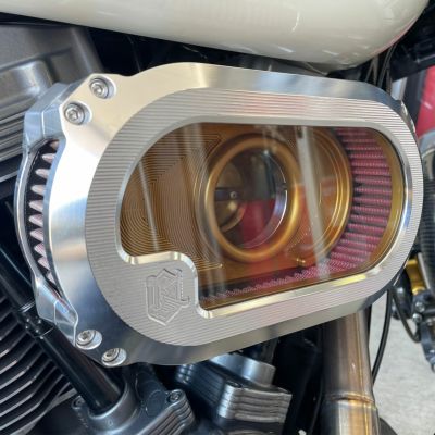 KEN'S FACTORY Next level エアークリーナーキット マシンカット/ゴールド ツインカム電子制御スロットル用