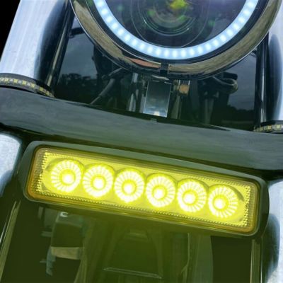 Custom Dynamics LEDドライビングライトバー (イエロー) 【ダイナ、ソフテイル、スポーツスター、FLTR】