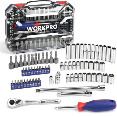 WORKPRO 1/4インチドライブソケット/クイックリリースラチェットキット 70pcs