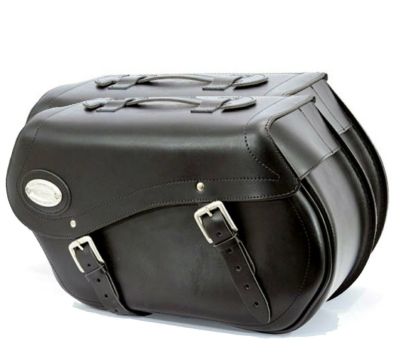 LONGRIDE クリックオン・レザーサドルバッグ 30L 左右セット (ブラック)