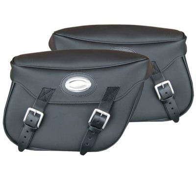 LONGRIDE シンセティックレザー・サドルバッグ 15L 左右セット (ブラック)