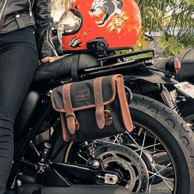 LONGRIDE ワックスコットンキャンバス ユニバーサル・ミニサドルバッグ (カーキ)