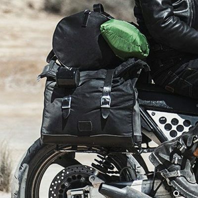 LONGRIDE ワックスコットンキャンバス ユニバーサル・OLD CHOPPERサドルバッグ (ブラック)