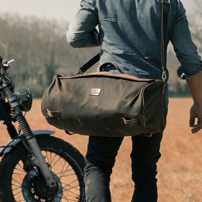 LONGRIDE ワックスコットンキャンバス ワイド・ロールバッグ (カーキ)