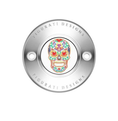 【SALE】Figurati Designs シュガースカル タイミングカバー (ポリッシュ) 【M8 ツーリング、ソフテイル、トライク】