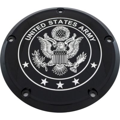 CUSTOM ENGRAVING ARMY ダービーカバー (ブラック) 【M8 ソフテイル】