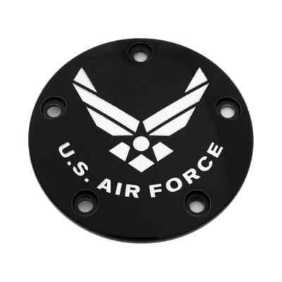 CUSTOM ENGRAVING AIR FORCE タイマーカバー (ブラック) 【TC ツーリング、ダイナ、ソフテイル、トライク】
