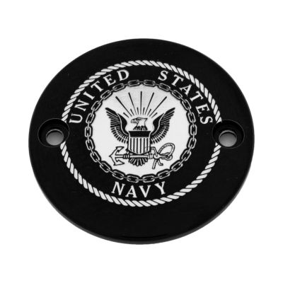 CUSTOM ENGRAVING NAVY タイマーカバー (ブラック) 【M8 ツーリング、ソフテイル、トライク】