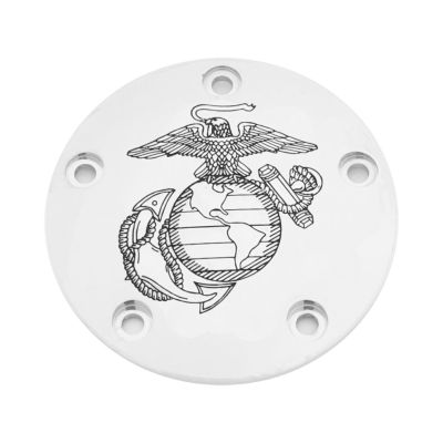 CUSTOM ENGRAVING MARINE EGA タイマーカバー (クローム) 【TC ツーリング、ダイナ、ソフテイル、トライク】
