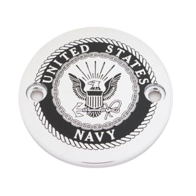 CUSTOM ENGRAVING NAVY タイマーカバー (クローム) 【M8 ツーリング、ソフテイル、トライク】
