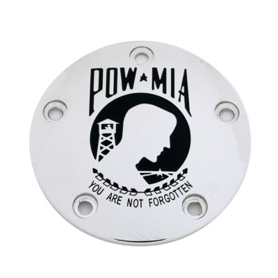 CUSTOM ENGRAVING POW・MIA タイマーカバー (クローム) 【TC ツーリング、ダイナ、ソフテイル、トライク】
