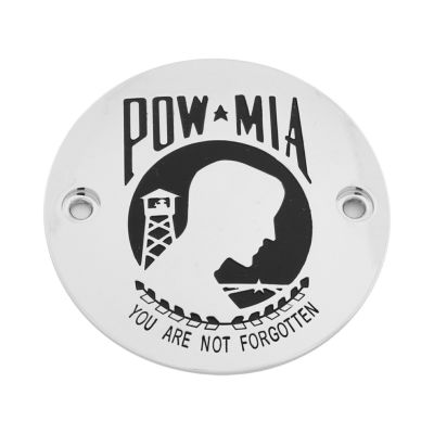 CUSTOM ENGRAVING POW・MIA タイマーカバー (クローム) 【M8 ツーリング、ソフテイル、トライク】