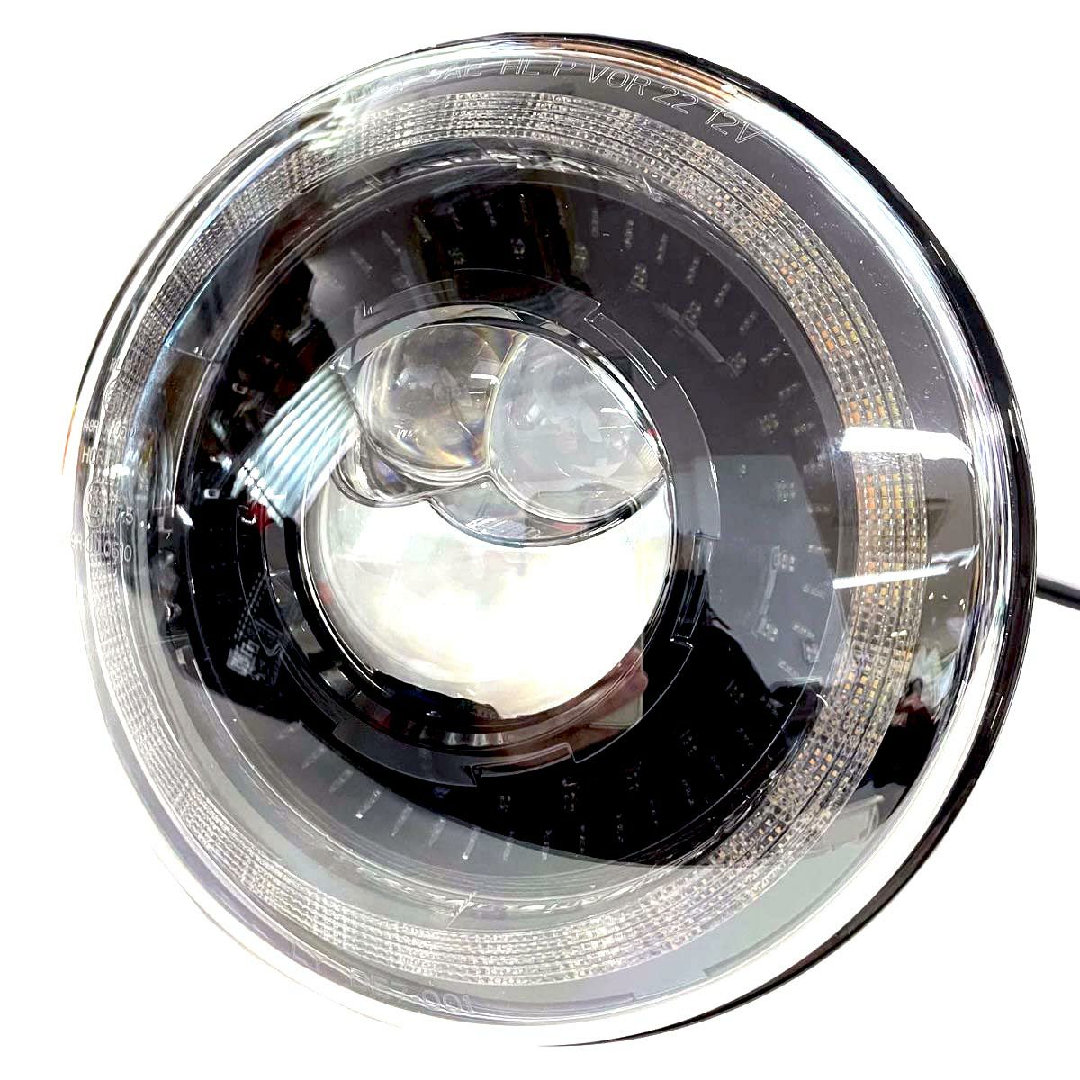 WMW LEDプロジェクター 7インチ ウインカー機能付きヘッドライト ブラック 2