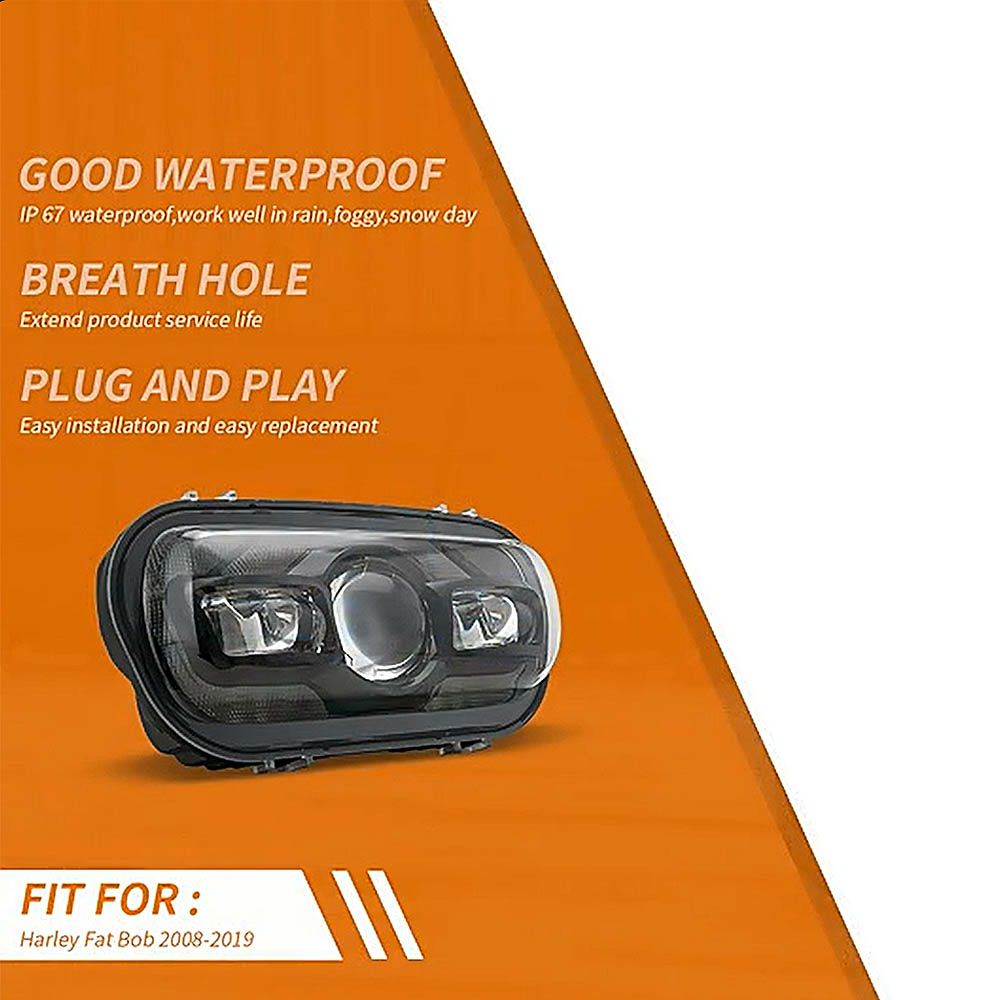 LEDプロジェクターヘッドライト ブラック M8ファットボブ FXFB/S 3