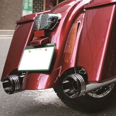 MOTOR STAGE トライク用スリップオンマフラーファットマン (シルバー/ラウンドエンドブラック) 【トライク】