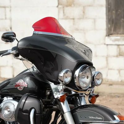 クロックワークス KOLOR FLARE ウインドシールド 6.5インチ レッド 1996～2013 FLHT、FLHX