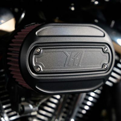 KODLIN オーバルエアクリーナーキット (ブラック) M8 ツーリング、ソフテイル、トライク