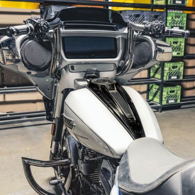Factory47 CVOストリートグライド・ハンドルバー 12インチ (ブラッククローム) 2023以降 CVOストリートグライド、2024以降ストリートグライド