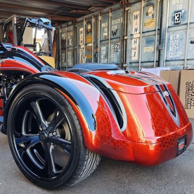 Paul Yaffe プロストリート・リアフェンダーキット マフラーアウトレット無し フリーホイーラー、ロードグライド3
