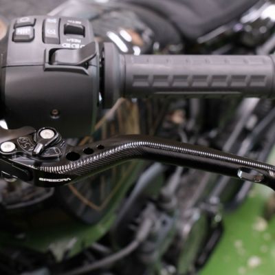SPEEDRA スポーツスターS、ナイトスター、パンアメリカ用 アジャスタブル・ロングレバーセット (ブラック/ブラック)