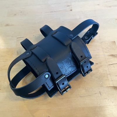 BAD&G CUSTOM フューエルボトルホルダー 本革 ブラックバックル/ブラックステッチ