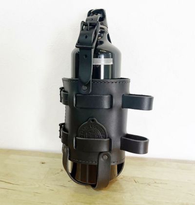 BAD&G CUSTOM フューエルボトルホルダー 本革 ブラックバックル/ブラックステッチ