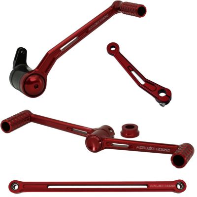 Arlen Ness ツーリング用 Speed Liner フットコントロールキット(ヒール/トウシフター) レッド