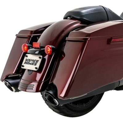 Vance & Hines 4インチ ツインスラッシュ スリップオンマフラー (ブラック) M8ツーリング