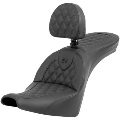 Saddlemen ロードソファ・2UPシート (LSステッチ) バックレスト付 ストリートボブ、スタンダード