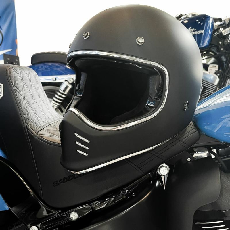 ILM Z502シリーズ ビンテージ フルフェイスヘルメット マットブラック 6