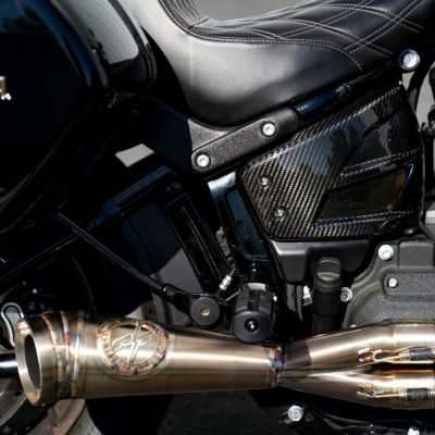 Sawicki Speed RT ショーティー・2-1フルエキゾーストマフラー (ステンレス) M8 ソフテイル