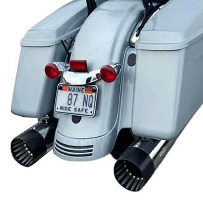 M8ツーリング用 4.5インチ プロバッフル・スリップオンマフラー (クローム/ブラックエンド) Sharkroad