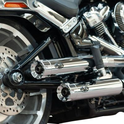 M8 ブレイクアウト/ファットボーイ用 スリップオンマフラー EURO5 (クローム/リボルバーエンド) VPERFORMANCE