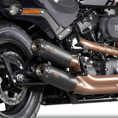 M8 ファットボブ用 スリップオンマフラー EURO5 (ブラック/トラッカーエンド) VPERFORMANCE