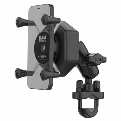 ラムマウント 防振Xグリップ(S)スマホホルダー＆U字クランプベースセット(ショートアーム) φ12.7-31.75mm 1インチボール