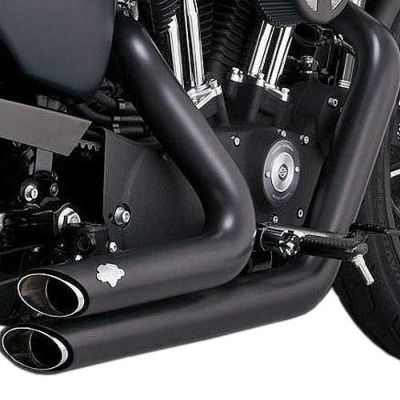 【SALE】バンス＆ハインズ （VANCE&HINES）Shortshots Staggered フルエキ・マフラー  ブラック スポーツスター
