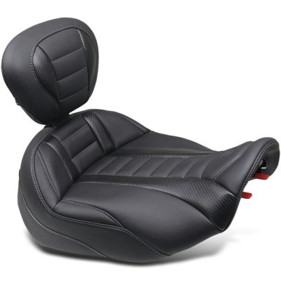 Mustang 2024以降 ロードグライド、ストリートグライド デラックス・ソロシート (バックレスト付) ガンメタルステッチ