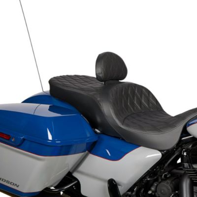 EZ Glide II Drag Specialties専用バックレスト・スモール (ダブルダイアモンドステッチ)