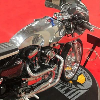 OMEGA RACER Mugello ポリッシュアルミタンク (クリップオンヘコミ付) 2004～2006スポーツスター