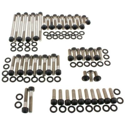 スポーツスターS、ナイトスター、パンアメリカ エンジンボルトセット (マットブラック) Screws4Bikes