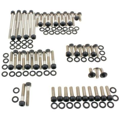 スポーツスターS、ナイトスター、パンアメリカ エンジンボルトセット (グロスブラック) Screws4Bikes