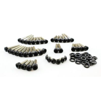 Vロッド エンジンボルトセット (グロスブラック) Screws4Bikes