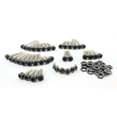 Vロッド エンジンボルトセット (マットブラック) Screws4Bikes