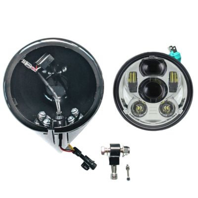 M8 ストリートボブ、スタンダード、ローライダー 5.75インチLEDヘッドライト・コンプリートコンバージョンキット (クローム) OG