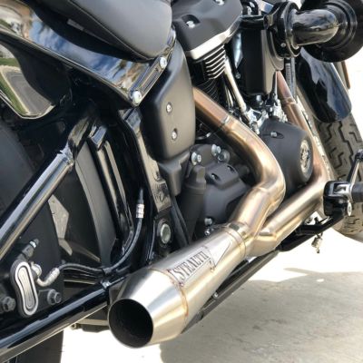 Stealth Pipes M8 ソフテイル フルエキゾーストマフラー リバースコーンタイプ (ステンレス)