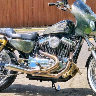 スポーツスター 2-1フルエキゾーストマフラー リバースコーンタイプ (ステンレス) Stealth Pipes
