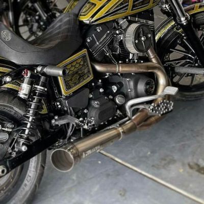 1985～1994 FXR 2-1フルエキゾーストマフラー ターンアウトタイプ (ステンレス) Stealth Pipes
